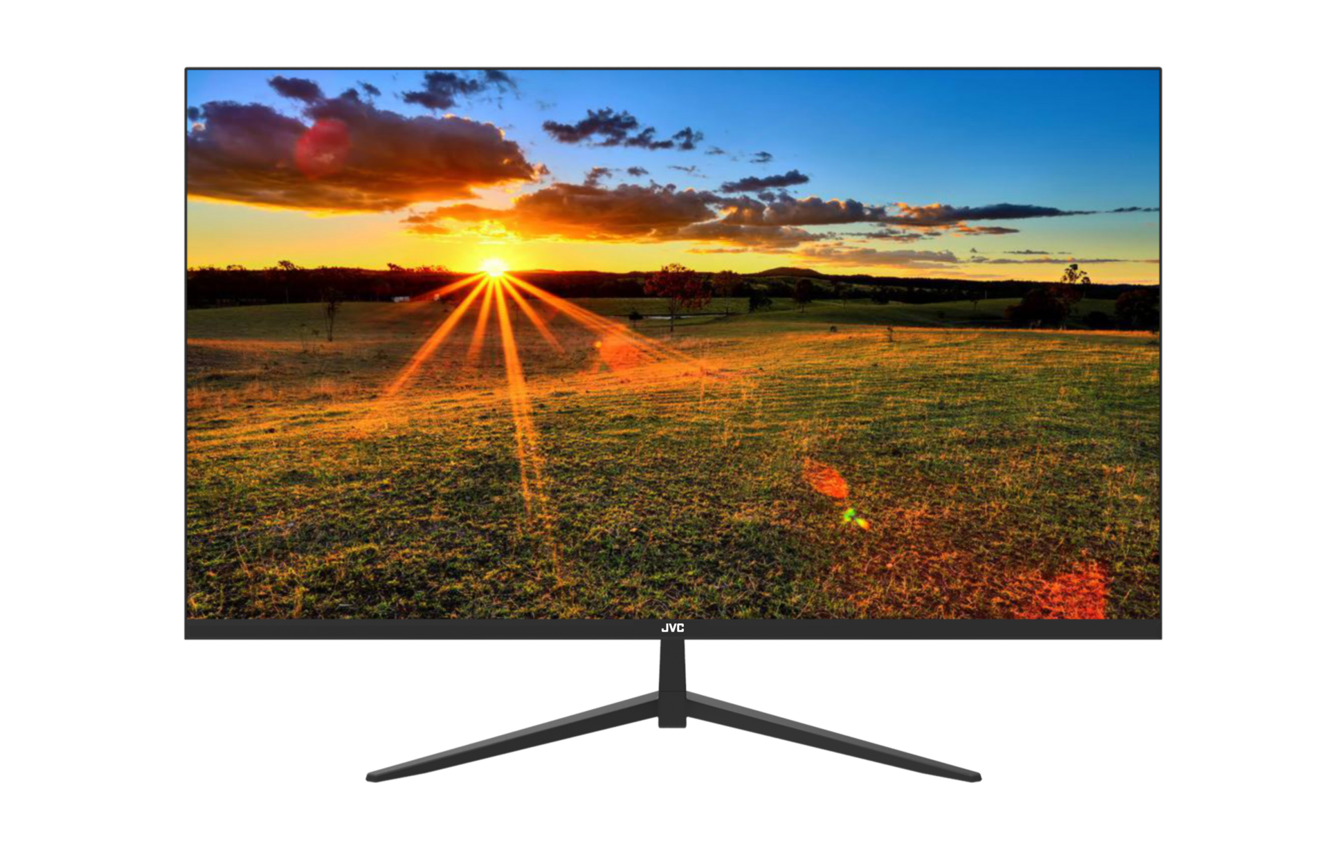 JVC monitor displaying sunset image